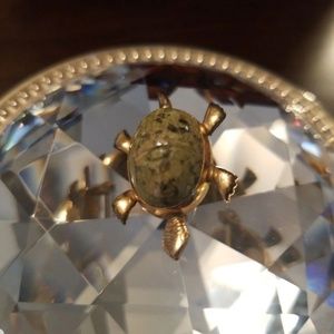 Genuine Green Agate Scarab Turtle Brooch